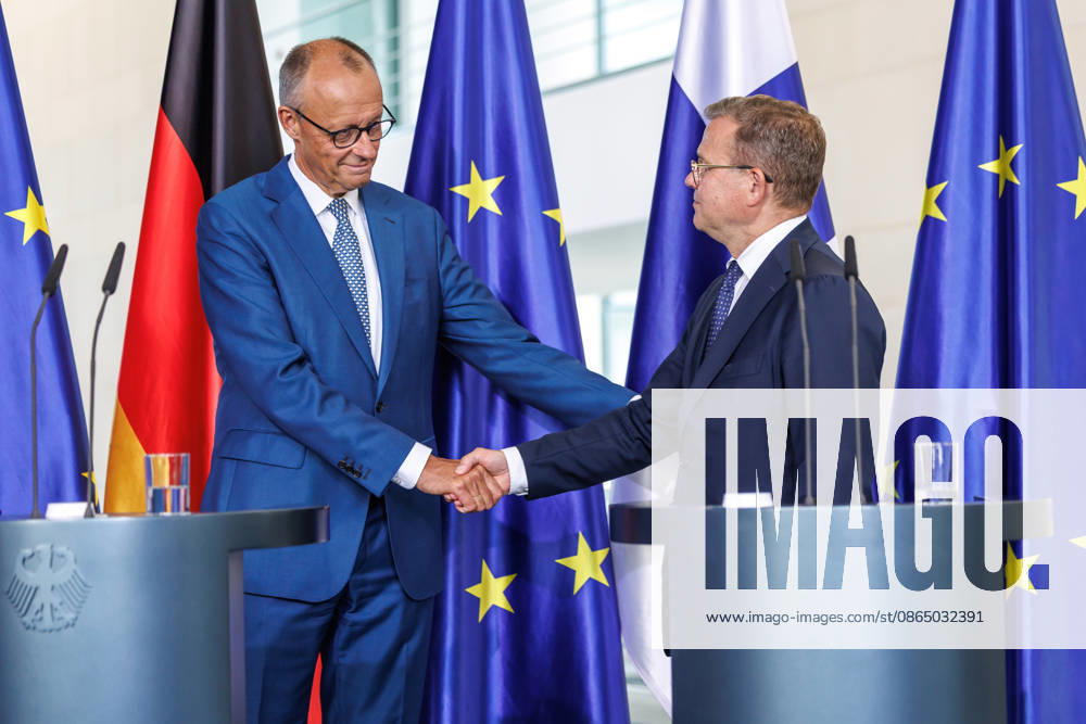 Meeting of the Heads of State and Government of Like-Minded Nations Meeting of the Heads of State and Government of Like-Minded Nations Chancellor Christian Stocker of Austria, Prime Minister Petteri Orpo of Finland, and Prime Minister Mette Frederiksen of Denmark at the Federal Chancellery in Berlin on August 27, 2026 Berlin, Berlin, Germany, Federal Chancellery