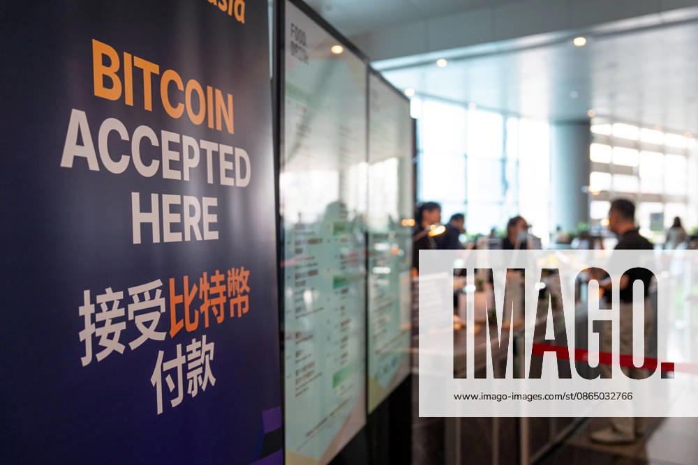 Bitcoin Asia Hong Kong 2026 A sign next to a checkout counter saying Bitcoin accepted here at Bitcoin Asia 2026 on August 27, 2026 in Hong Kong. (Photo by Vernon Yuen Nexpher Images) HONG KONG