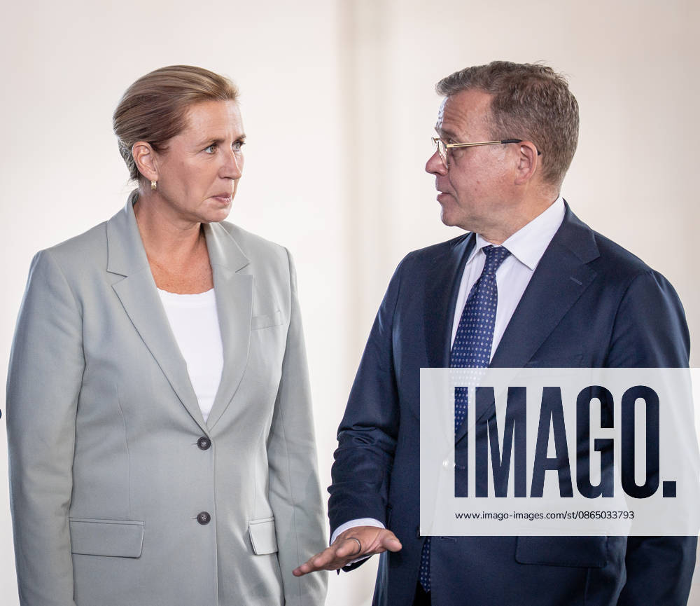 Mette Frederiksen, Minister of State of Denmark, and Petteri Orpo, Prime Minister of Finland (from left) Meeting of heads of state and government from several like-minded EU countries regarding the next Multiannual Financial Framework at the Federal Chancellery, Berlin, Germany Federal Chancellery