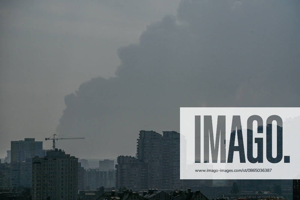 Smoke rises over the Ukrainian capital following a Russian attack, Kyiv, Ukraine, on August 27, 2026. Since the night of August 27, Russian forces have been attacking the capital with ballistic missiles and strike drones. The overnight and daytime attacks have caused destruction and falling debris in several districts of Kyiv. Residential buildings, cars, a gymnasium and a medical facility have been damaged (Photo by Yevhen Kotenko Ukrinform) Smoke billows over Kyiv following Russian attack