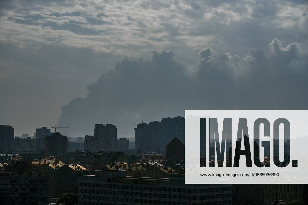 Smoke rises over the Ukrainian capital following a Russian attack, Kyiv, Ukraine, on August 27, 2026. Since the night of August 27, Russian forces have been attacking the capital with ballistic missiles and strike drones. The overnight and daytime attacks have caused destruction and falling debris in several districts of Kyiv. Residential buildings, cars, a gymnasium and a medical facility have been damaged (Photo by Yevhen Kotenko Ukrinform) Smoke billows over Kyiv following Russian attack