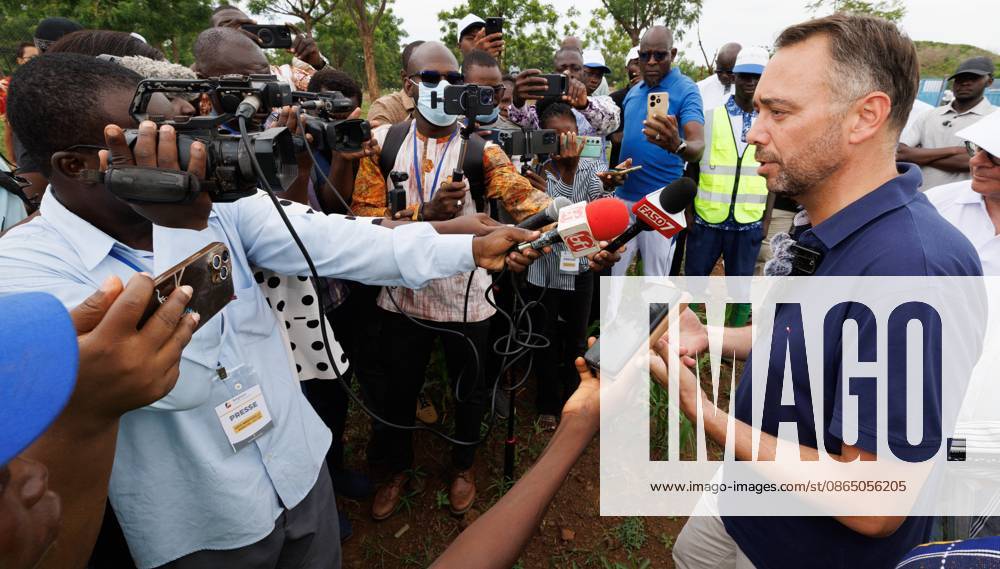 Belgian Foreign Minister Maxime Prevot pictured during a visit of the agroecological farm (FAO) in Korsimoro on the second day of a diplomatic mission of Belgian Foreign Minister in the Sahel region, in Ouagadougou, Burkina Faso. BENOITxDOPPAGNE 184500906