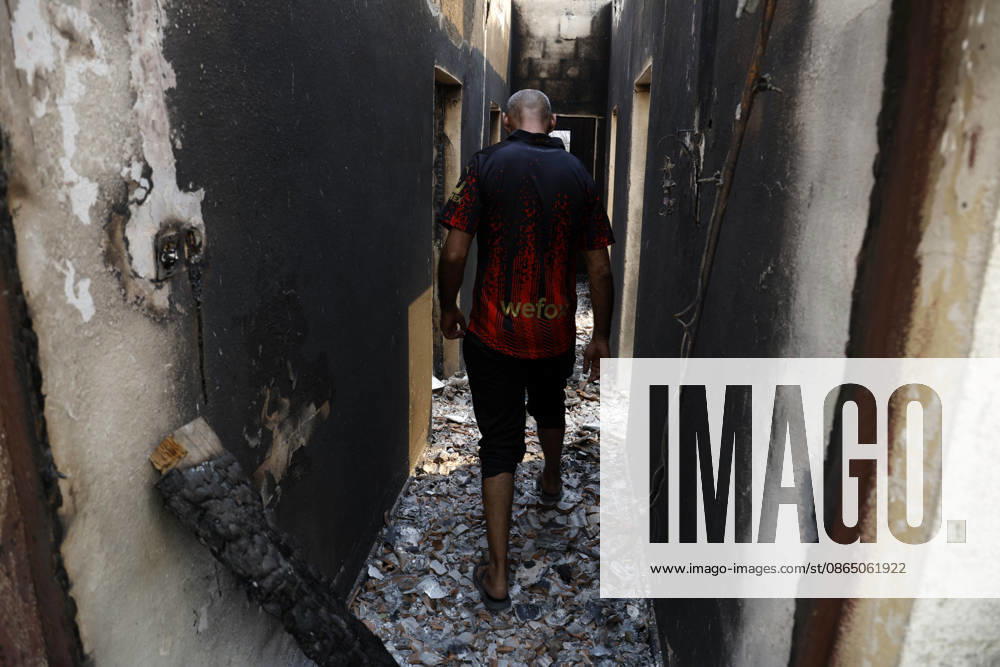 Fires in Jijel and Bedjaia: A general view of the burned-out houses, cars, and animals in the village of Nador, in the Jijel mountains east of Algiers, in Algeria on August 27, 2026. The Algerian Ministry of the Interior announced that at least 12 people have died and 54 others have been injured in multiple forest fires across the country. Photo by Billel Bensalem, APP, Jijel, Algeria