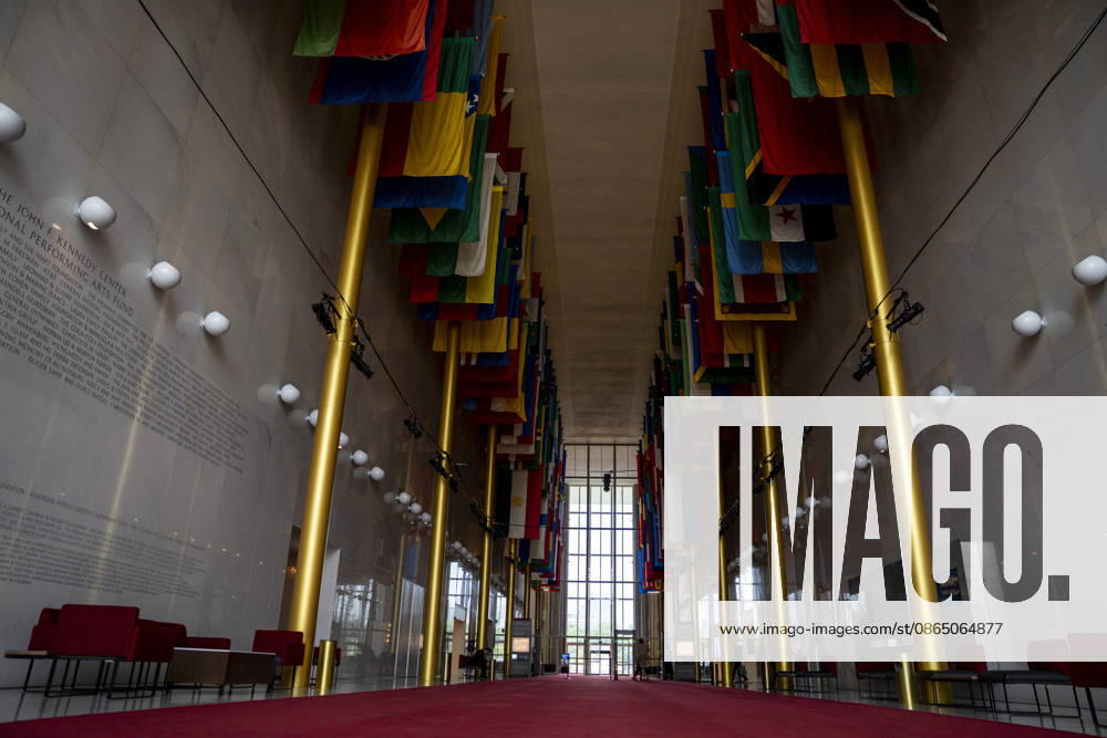The Hall of Nations is seen inside the John F. Kennedy Center for Performing Arts in Washington, DC on Thursday, August 27. 2026. In a court ruling filed earlier this week, the Trump Administration said they may demolish the center if proposed renovation plans are blocked. WAP20260827309 BONNIExCASH