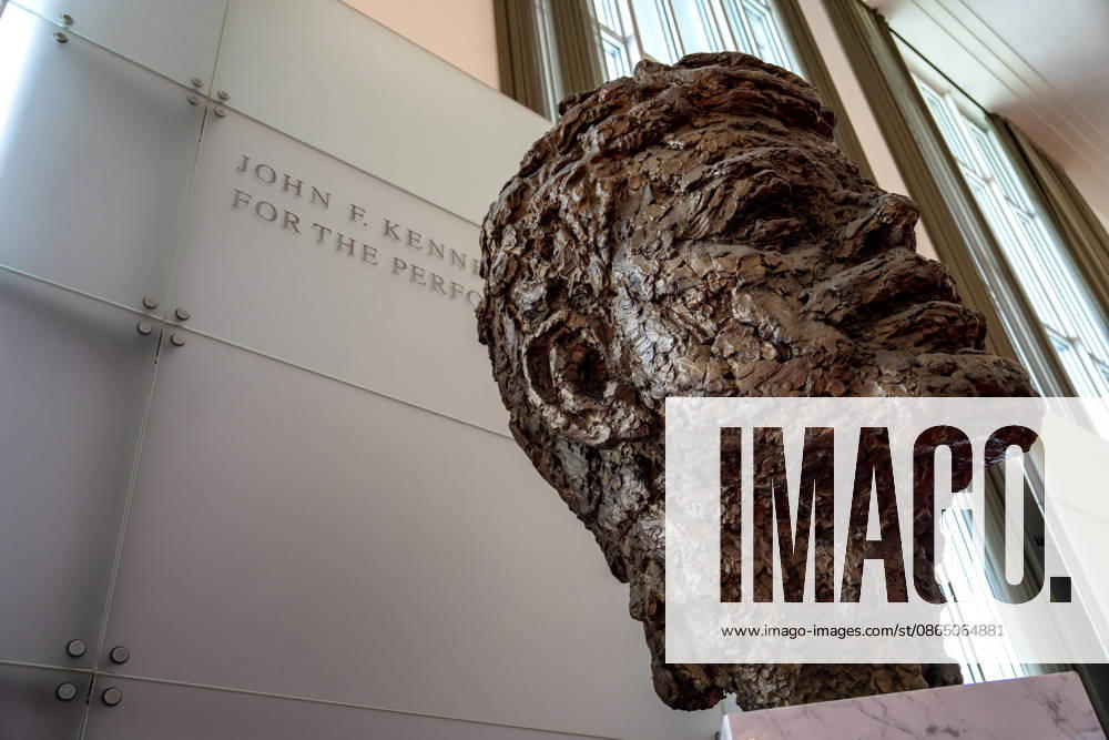A bust of former President John F. Kennedy is seen inside the John F. Kennedy Center for Performing Arts in Washington, DC on Thursday, August 27. 2026. In a court ruling filed earlier this week, the Trump Administration said they may demolish the center if proposed renovation plans are blocked. WAP20260827314 BONNIExCASH