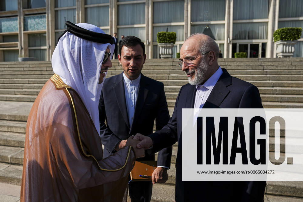 Qatar and Iran Discuss Diplomacy Iranian Parliament Speaker Mohammad Bagher Ghalibaf shakes hands with Qatars Prime Minister and Foreign Minister Sheikh Mohammed bin Abdulrahman bin Jassim Al Thani outside a government building in Tehran, Iran, on August 27, 2026. The two officials discussed regional developments, efforts to reduce tensions, and ways to create conditions for the resumption of diplomatic dialogue, with the Qatari prime minister stressing that diplomacy remained the best means of resolving disputes and preventing further escalation. Tehran Tehran Iran