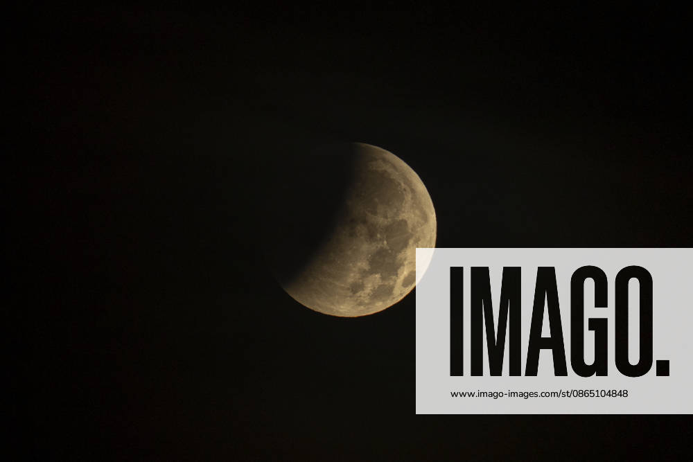 Moon during partial eclipse seen from Austrias capital Vienna. Vienna Vienna Austria