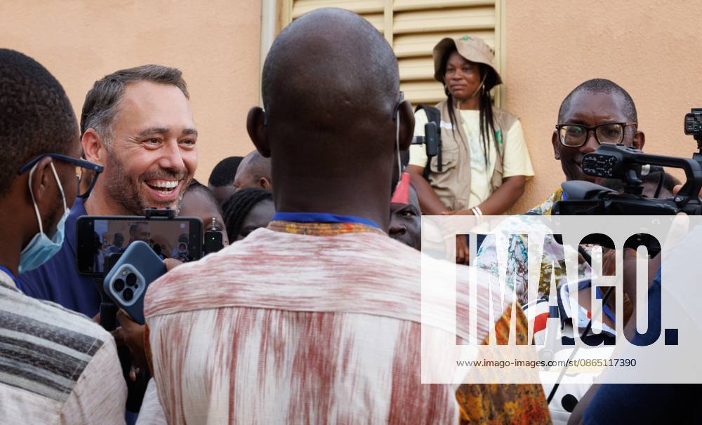 Belgian Foreign Minister Maxime Prevot pictured during a visit of the site for internally displaced persons (IDP) in Kaya on the second day of a diplomatic mission of Belgian Foreign Minister in the Sahel region, in Ouagadougou, Burkina Faso. BENOITxDOPPAGNE 184535177