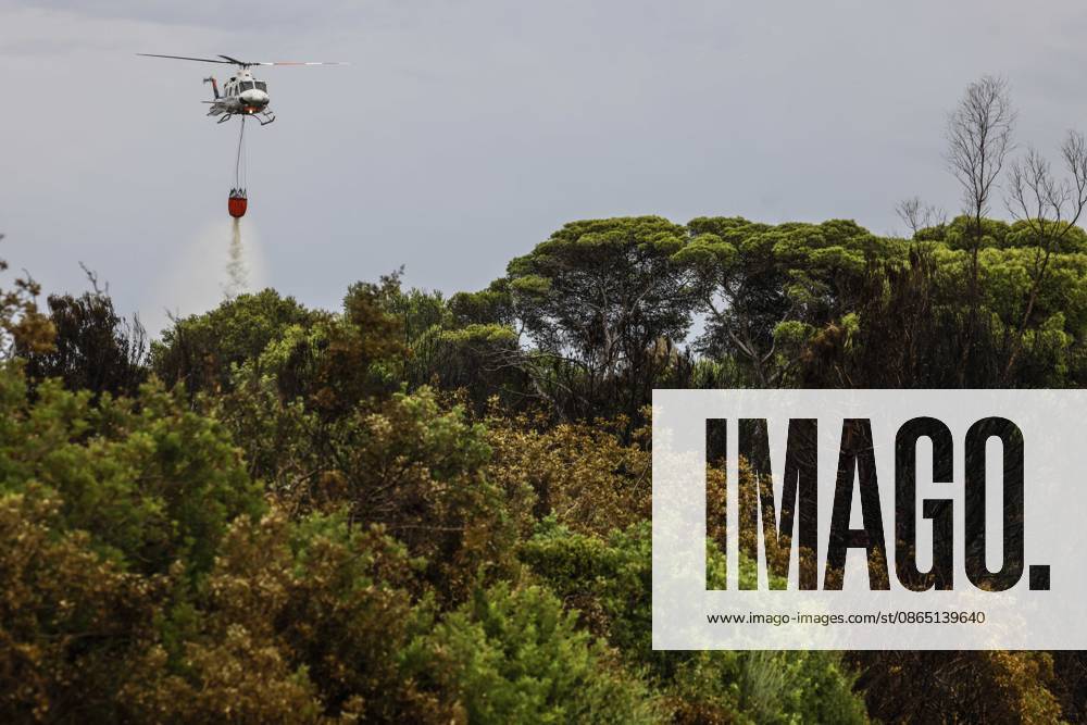 Residents of the town of El Saler in Valencia and nearby campgrounds are ordered to evacuate due to the fire. A firefighting helicopter drops water on August 28, 2026, in El Saler, Valencian Community, Spain. The spread of smoke had previously forced the preventive evacuation of the beach near the fire zone and the apartments in Tower 1, according to the town hall, which has recommended that residents keep their windows closed to prevent smoke from entering their homes. Additionally, the fire has prompted the Emergency Coordination Center to declare Level 2 under the Special Forest Fire Plan (PEIF). AUGUST 28, 2026 FIRE CIVIL PROTECTION VALENCIAN COMMUNITY ENVIRONMENT ENVIRONMENTAL DISASTERFOREST FIRE El Saler, Valencia, Valencian Communit