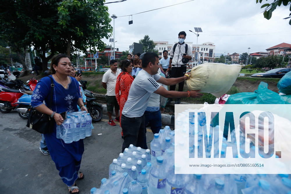 Citizens Collect Relief Supplies For Nuwakot Flood Victims Kathmandu, Nepal -- August 28, 2026: Members of the public collect and organize relief supplies at Maitighar in Kathmandu for families affected by the recent floods in Nuwakot. The community-led initiative, carried out at citizens own expense, aims to provide flood victims with essential food, clothing and other daily necessities amid the disaster. Kathmandu Nepal