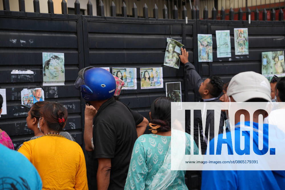 Families Seek Missing Relatives After Devastating Mudslide - Nepal People look at photographs of individuals who died in the devastating flash floods in Nepal, displayed outside Tribhuvan University Teaching Hospital in Kathmandu, Nepal on August 28, 2026. Photo by Sunil Pradhan ABACAPRESS.COM Kathmandu Bagmati Nepal