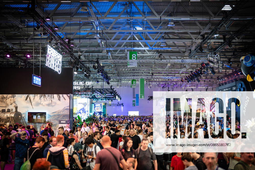 Gamescom 2026 in Cologne: A view of the exhibition spaces in Cologne’s trade fair halls. Gamescom 2026 in Cologne—which it claims is the world’s largest trade fair for computer and video games in terms of exhibition space and number of visitors—Cologne, North Rhine-Westphalia, Germany, Trade Fair Grounds