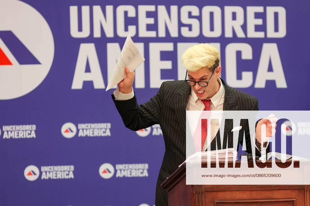 Milo Yiannopoulos speaks during a ˜roast of Kamala Harris at the University of South Carolina Russel House on Sept. 18, 2024. - ZUMAm67_ 20240919_zaf_m67_035
