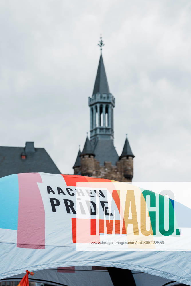 Germany, Aachen CSD, Aachen Pride 2026, Christopher Street Day, parade, equality, anti-queer sentiment, trans rights, equal rights, rainbow in front of City Hall on Katschhof
