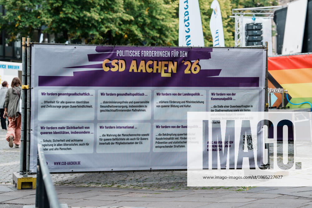 Germany, Aachen CSD, Aachen Pride 2026, Christopher Street Day, Parade, Equality, Anti-queer sentiment, Trans rights, Equal rights, Katschhof, Rainbow, Flags, Politics, Demands