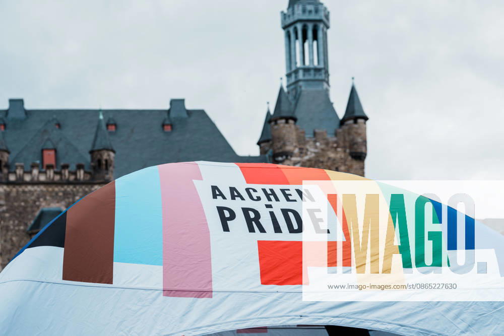 Germany, Aachen CSD, Aachen Pride 2026, Christopher Street Day, parade, equality, anti-queer sentiment, trans rights, equal rights, rainbow in front of City Hall on the Katschhof