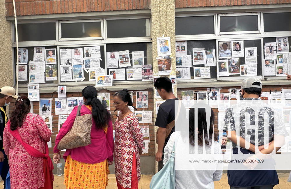 Relatives search for missing family members as photographs of missing people are displayed outside the hospital, four days after devastating flash floods struck areas near the Nepal-China border at Tribhuvan University Teaching Hospital in Maharajgunj, Kathmandu,Nepal on August 30, 2026. According to authorities, 734 people had died and 2,498 remained missing as morning of Aug. 30, 2026, following devastating flash floods that struck areas near the Nepal-China border on Aug. 26. Kathmandu Nepal - ZUMAs233 20260830_zap_s233_007