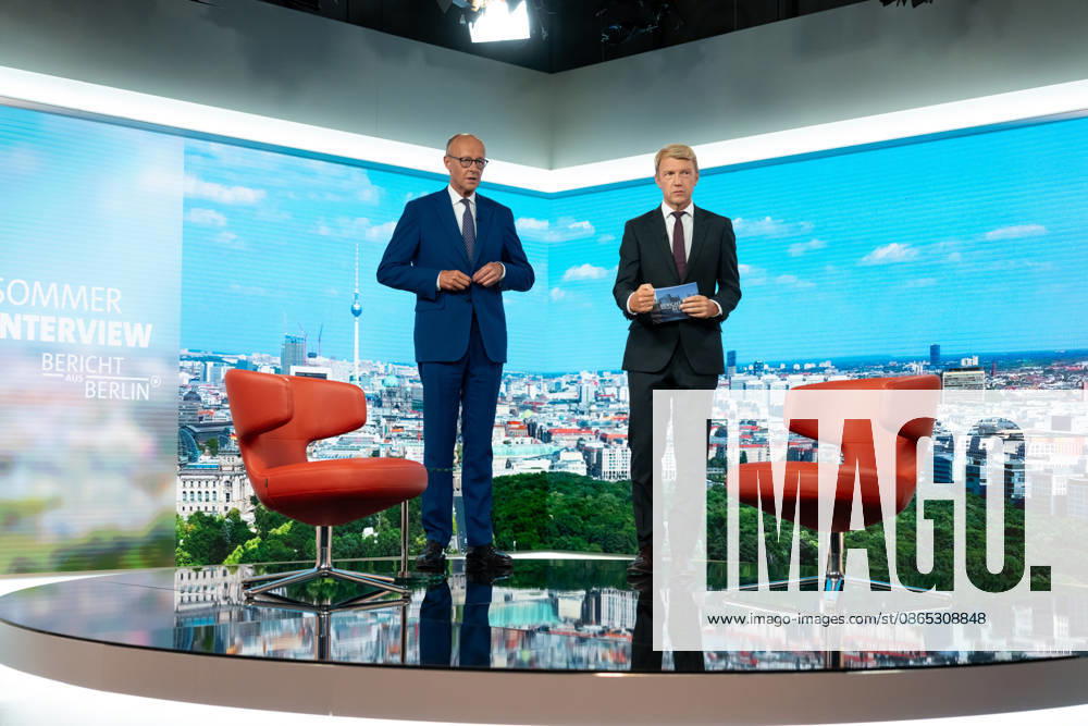 ARD Summer Interview, Federal Chancellor, Friedrich Merz, Berlin, ARD Summer Interview, Federal Chancellor, Friedrich Merz, CDU, Host, Markus Preiß, ARD Berlin Capital Studio, Berlin, GER