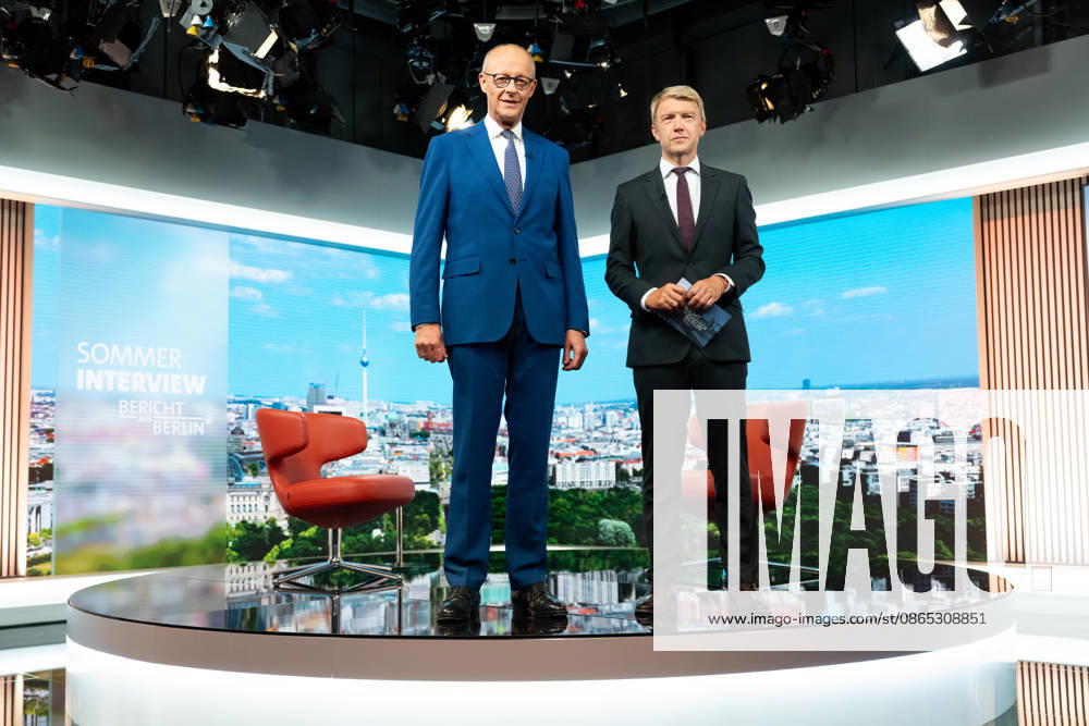 ARD Summer Interview, Federal Chancellor, Friedrich Merz, Berlin, ARD Summer Interview, Federal Chancellor, Friedrich Merz, CDU, Host, Markus Preiß, ARD Berlin Capital Studio, Berlin, GER