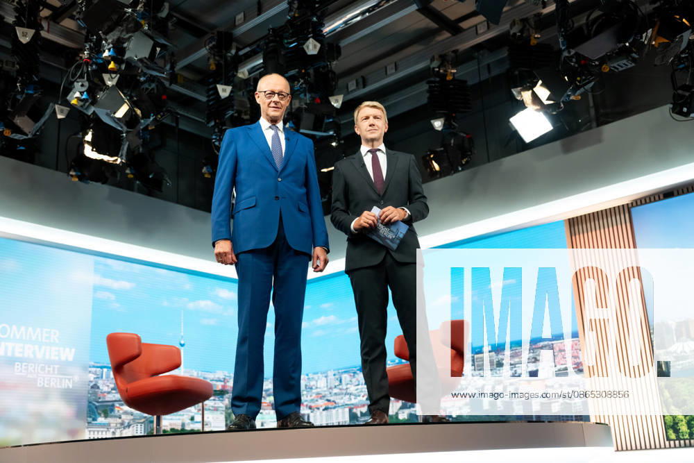ARD Summer Interview, Federal Chancellor, Friedrich Merz, Berlin, ARD Summer Interview, Federal Chancellor, Friedrich Merz, CDU, Host, Markus Preiß, ARD Berlin Capital Studio, Berlin, GER