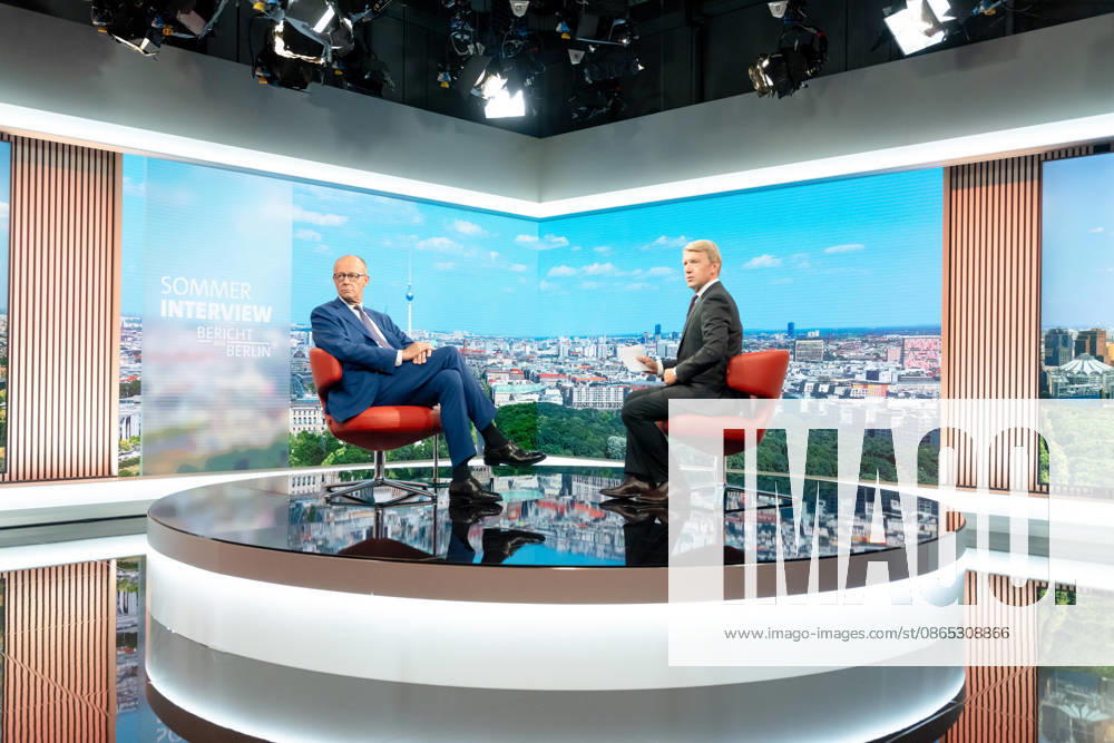 ARD Summer Interview, Federal Chancellor, Friedrich Merz, Berlin, ARD Summer Interview, Federal Chancellor, Friedrich Merz, CDU, Host, Markus Preiß, ARD Berlin Capital Studio, Berlin, GER