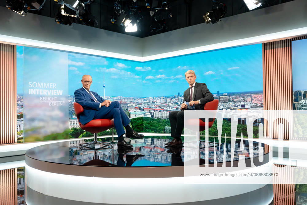 ARD Summer Interview, Federal Chancellor, Friedrich Merz, Berlin, ARD Summer Interview, Federal Chancellor, Friedrich Merz, CDU, Host, Markus Preiß, ARD Berlin Capital Studio, Berlin, GER