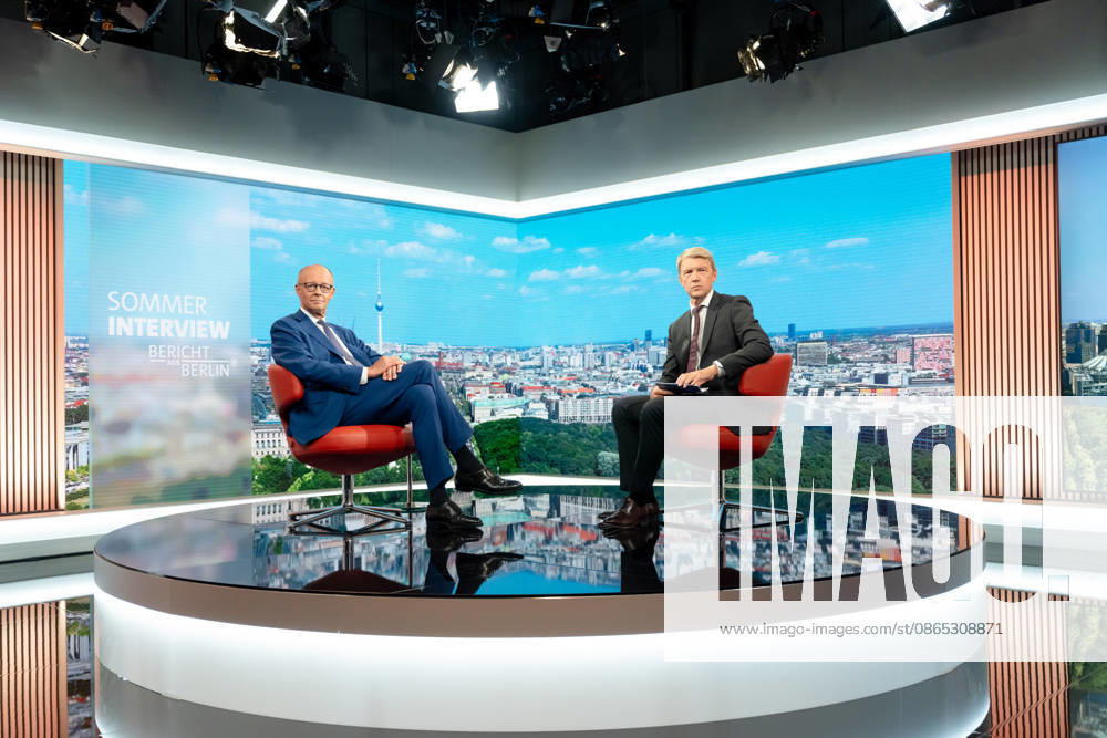 ARD Summer Interview, Federal Chancellor, Friedrich Merz, Berlin, ARD Summer Interview, Federal Chancellor, Friedrich Merz, CDU, Host, Markus Preiß, ARD Berlin Capital Studio, Berlin, GER