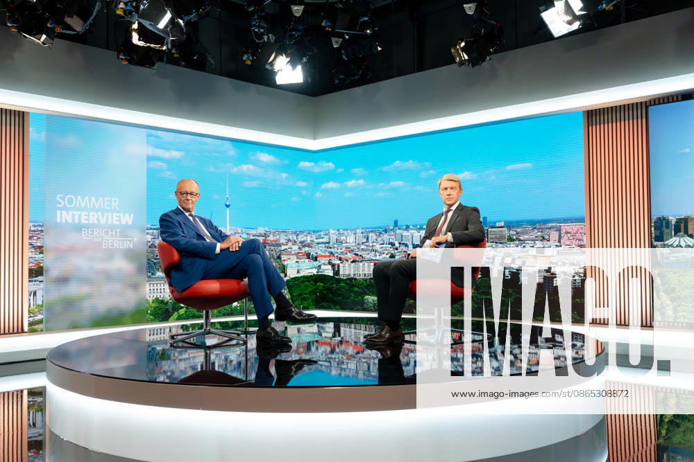 ARD Summer Interview, Federal Chancellor, Friedrich Merz, Berlin, ARD Summer Interview, Federal Chancellor, Friedrich Merz, CDU, Host, Markus Preiß, ARD Berlin Capital Studio, Berlin, GER