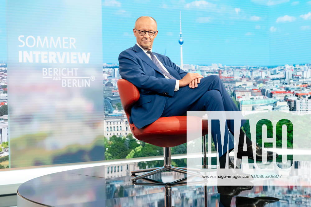 ARD Summer Interview, Federal Chancellor, Friedrich Merz, Berlin, ARD Summer Interview, Federal Chancellor, Friedrich Merz, CDU, Host, Markus Preiß, ARD Berlin Capital Studio, Berlin, GER