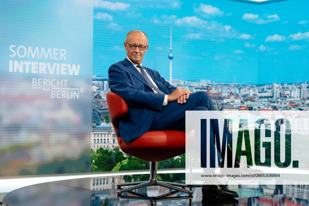 ARD Summer Interview, Federal Chancellor, Friedrich Merz, Berlin, ARD Summer Interview, Federal Chancellor, Friedrich Merz, CDU, Host, Markus Preiß, ARD Berlin Capital Studio, Berlin, GER