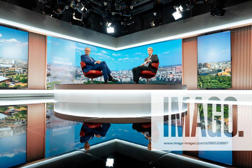ARD Summer Interview, Federal Chancellor, Friedrich Merz, Berlin, ARD Summer Interview, Federal Chancellor, Friedrich Merz, CDU, Host, Markus Preiß, ARD Berlin Capital Studio, Berlin, GER