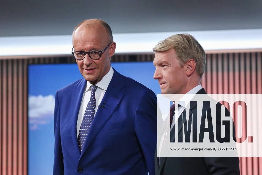 ARD Capital Studio Summer Interview with Chancellor Friedrich Merz (CDU) and Markus Preiß during the interview in the studio