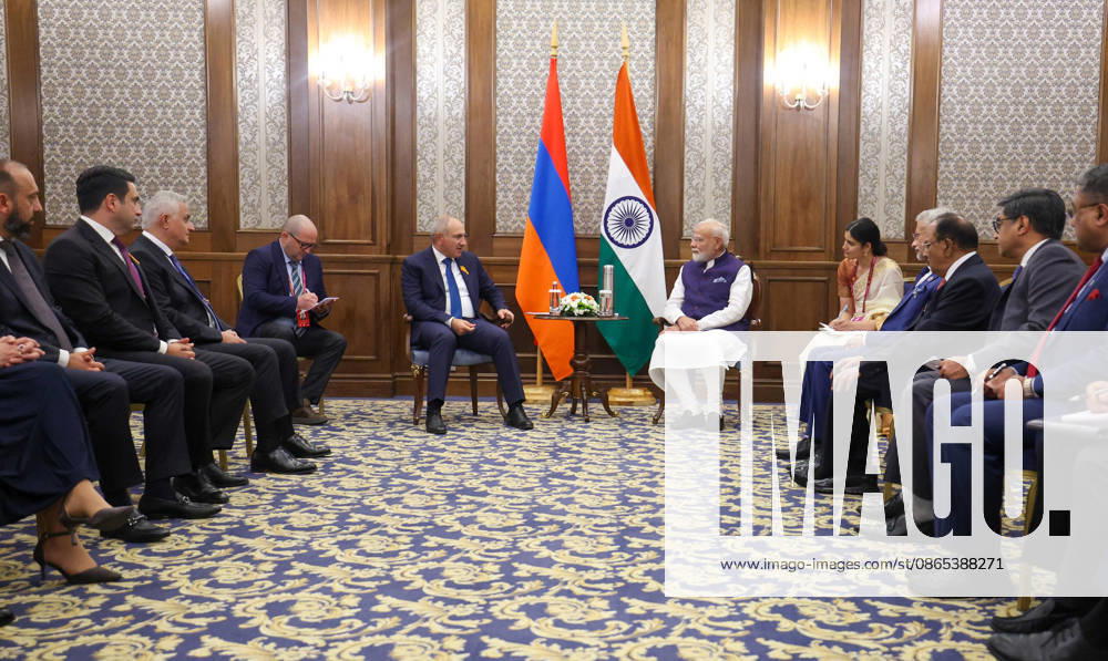 Indian Prime Minister Modi meets Armenian counterpart Nikol Pashinyan on sidelines of SCO Summit BISHKEK, KYRGYZSTAN - AUGUST 31: (---- MANDATORY CREDIT - PRESS INFORMATION BUREAU OF INDIA HANDOUT - NO MARKETING NO ADVERTISING CAMPAIGNS - DISTRIBUTED AS A SERVICE TO CLIENTS----) Indian Prime Minister Narendra Modi (5th R) holds a bilateral meeting with Armenian Prime Minister Nikol Pashinyan (5th L) on the sidelines of the Shanghai Cooperation Organization (SCO) Summit in Bishkek, Kyrgyzstan, on August 31, 2026. Press Information Bureau (PIB) of India Handout Anadolu Bishkek Kyrgyzstan. Editorial use only. Please get in touch for any other usage.
