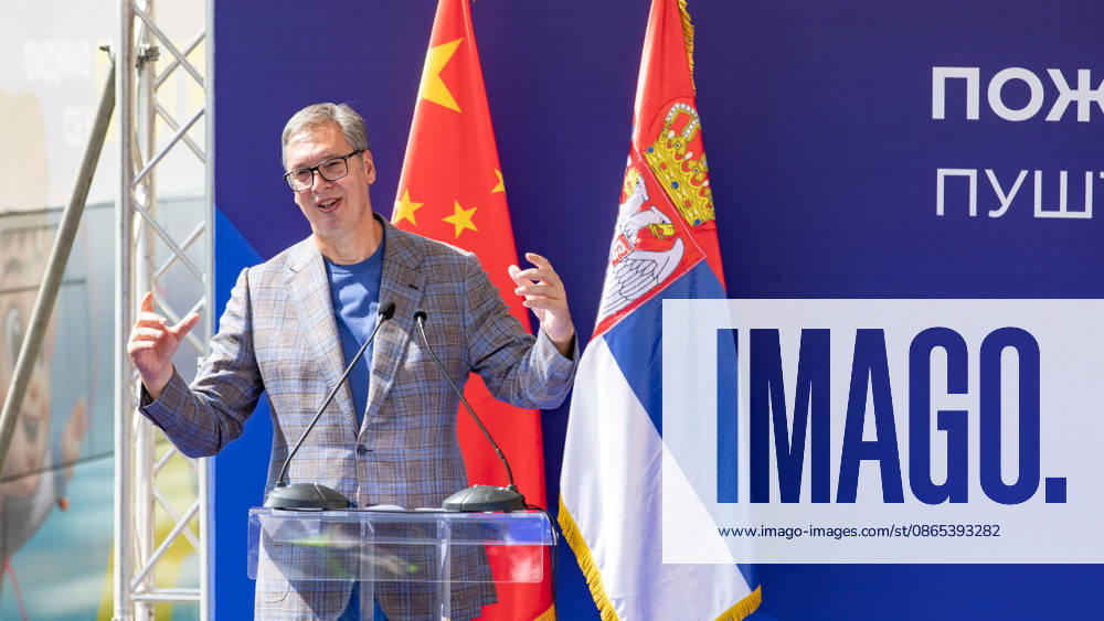 (260831) -- POZAREVAC, Aug. 31, 2026 -- Serbian President Aleksandar Vucic addresses the opening ceremony of the Chinese-built Danube Corridor expressway in Pozarevac, Serbia, on Aug. 30, 2026. The Chinese-built Danube Corridor expressway will boost Serbia s economic development, Serbian President Aleksandar Vucic said Sunday at the expressway s opening ceremony. The expressway officially opened to traffic on Monday. TO GO WITH Chinese-built expressway opens to boost Serbia s economic development: Serbian president (Photo by Xinhua) SERBIA-POZAREVAC-CHINESE-BUILT EXPRESSWAY-OPENING WangxWei
