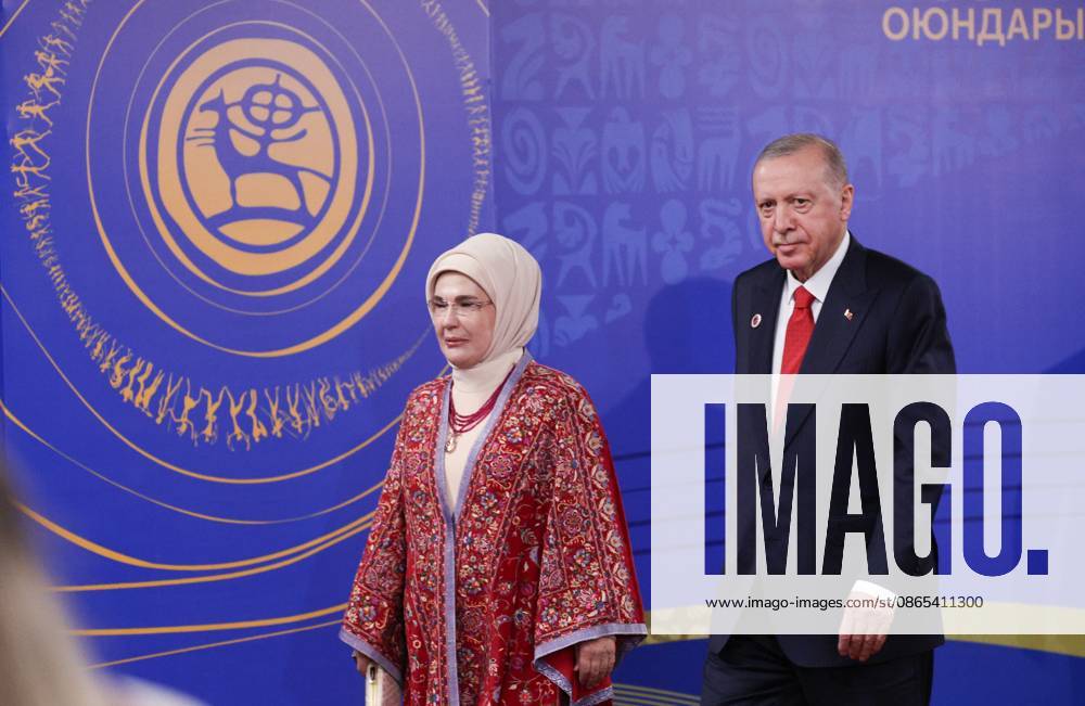 Kyrgyzstan Putin SCO Summit 9231909 31.08.2026 Turkish President Recep Tayyip Erdogan with his spouse Ermine attend the opening ceremony of the 6th World Nomad Games in Bishkek, Kyrgyzstan. Vyacheslav Prokofiev Sputnik Bishkek Kyrgyzstan