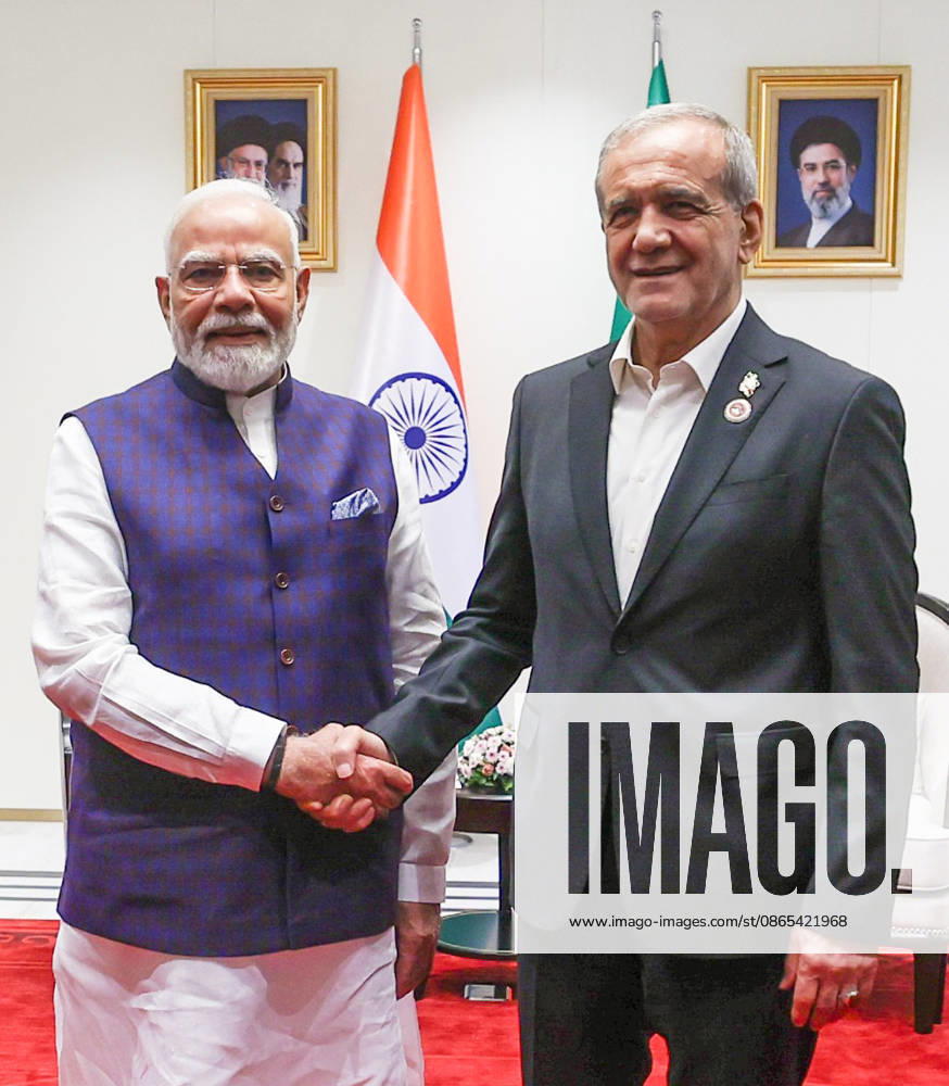 PM Modi meets Iranian President Masoud Pezeshkian, on the sidelines of the SCO Summit Bishkek Kyrgyzstan , Aug 31 (ANI): Prime Minister Narendra Modi holds a bilateral meeting with the President of Iran, Masoud Pezeshkian, on the sidelines of the SCO Summit, in Bishkek on Monday. (DPR PMO ANI Photo) Bishkek Kyrgyzstan