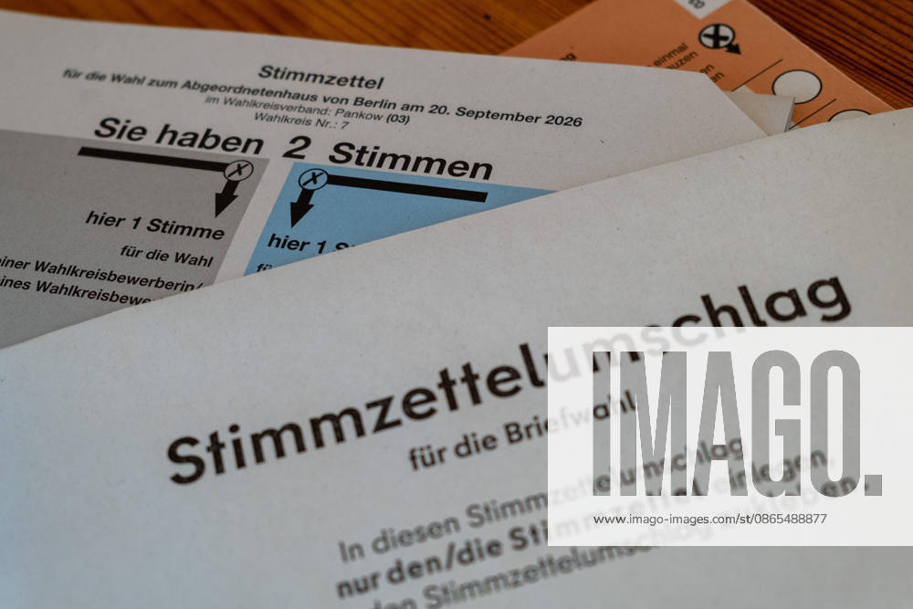 Absentee voting materials, including a ballot and a ballot envelope, for the Berlin House of Representatives election on September 20, 2026 Absentee voting materials S-P202609011019