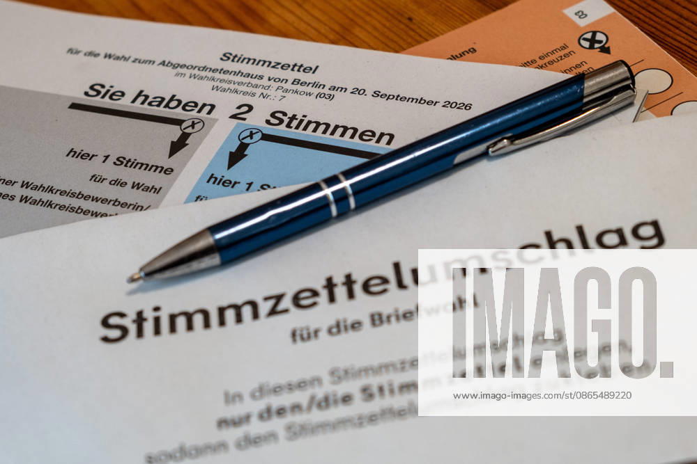 Absentee voting materials, including a ballot and a ballot envelope, for the Berlin House of Representatives election on September 20, 2026 Absentee voting materials S-P202609011073