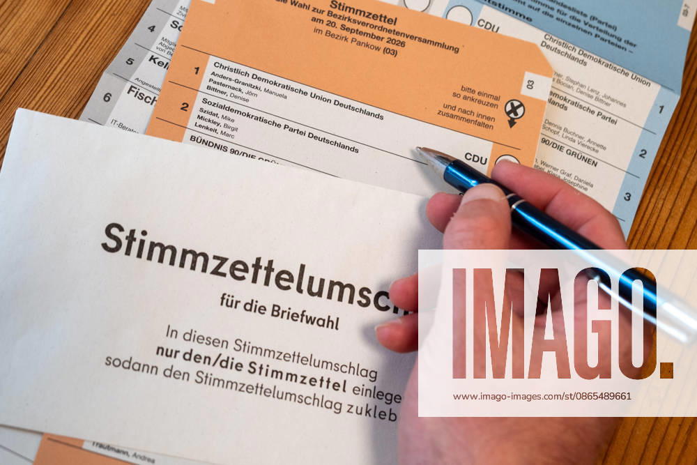 Absentee voting materials, including a ballot and a ballot envelope, for the Berlin House of Representatives election on September 20, 2026 Absentee voting materials S-P202609011163