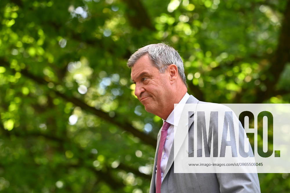 Arrival of Markus SOEDER, Minister-President of Bavaria and CSU Chairman; single image, cropped shot, half-length portrait; press conference of the Bavarian State Government following a cabinet meeting on September 1, 2026, at the Prinz Carl Palais in Munich