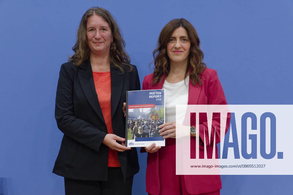 Tenants Association: Housing Crisis Becomes Welfare State Crisis September 1, 2026, Germany, Berlin Federal Press Conference The German Tenants’ Association (DMB) presents its latest rent report titled Housing Crisis Turns into a Welfare State Crisis. Pictured, from left: Gwendolyn Stilling, author of the report, and Dr. Melanie Weberr Moritz, president of the German Tenants’ Asso