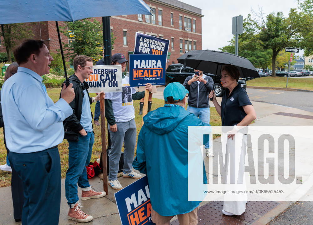 Massachusetts Governor MAURA HEALEY speaks to supporters after voting in the September 1, 2026 state primary election in Arlington, Massachusetts. Arlington USA - ZUMAs379 20260901_znp_s379_002