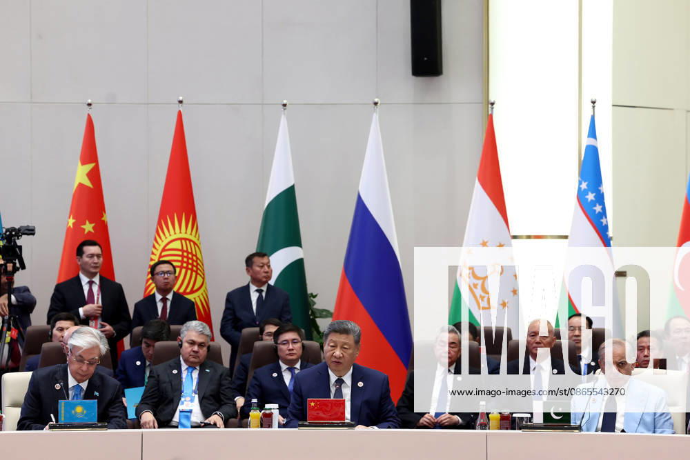 China s President Xi Jinping (C) gives a speech at a SCO+ format meeting of the Shanghai Cooperation Organisation (SCO) summit in Bishkek, Kyrgyzstan on Tuesday on September 1, 2026. photo by Iranian Presidency KER2029090121 IranianxPresidency