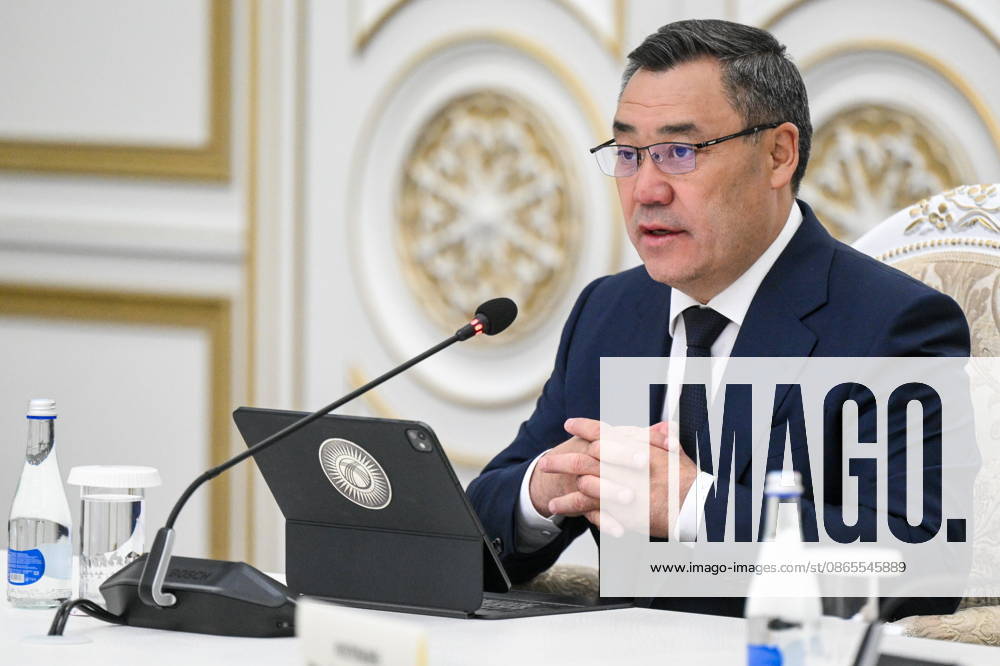 KYRGYZSTAN, BISHKEK - SEPTEMBER 1, 2026: Kyrgyzstan s President Sadyr Japarov is seen during a meeting with Russia s President Putin at the Ala Archa State Residence on the sidelines of the 2026 Shanghai Cooperation Organisation (SCO) Summit. Kristina Solovyova POOL TASS 96947454