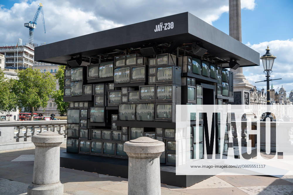 JAY-Z30 Pop Up Art Installation London, UK - 01 Sep 2026 View of the JAY-Z30 art installation, made up of televisions in Trafalgar Square. An immersive Jay-Z30 installation will be displayed in Trafalgar Square, London, from September 1 to 5, celebrating the rapper’s upcoming Jay-Z 30 tour and two concerts at Tottenham Hotspur Stadium from September 4 to 5. Marking 30 years since his debut album, Reasonable Doubt, and 25 years since The Blueprint, visitors walked through and past the art installation, which featured vintage televisions screening music videos, performances and period programming, while others waited in line to purchase merchandise. London United Kingdom