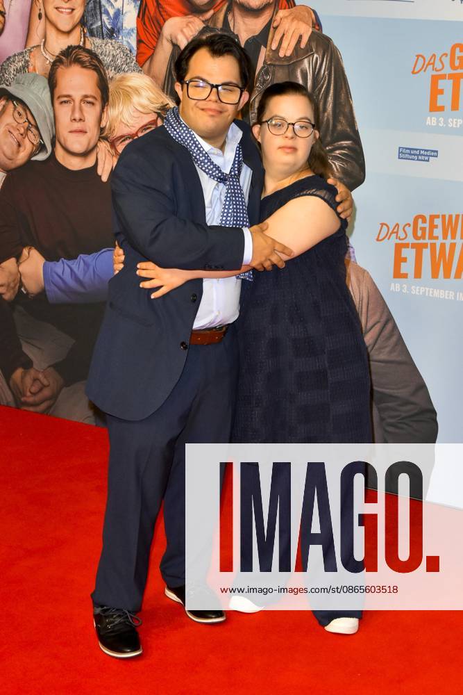 ABB GEWISSEETWAS: Frangiskos Kakoulakis and Antonia Riet appeared on the red carpet at the NRW Kino film premiere of *Das gewisse Etwas* at the Cinedom cinema on September 1, 2026, in Cologne, North Rhine-Westphalia, Germany