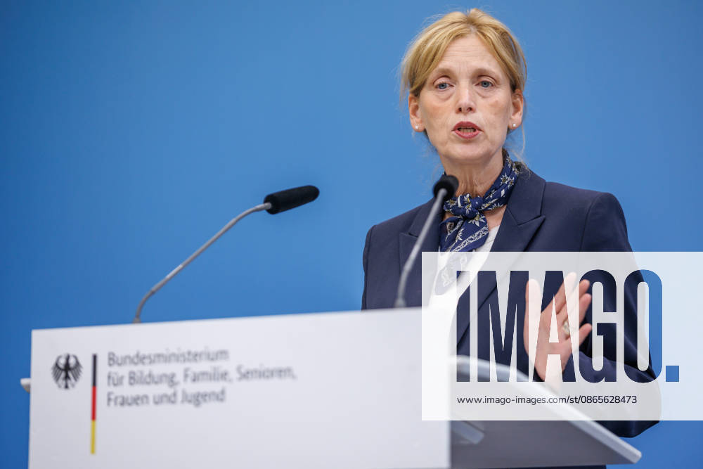 Statement by Federal Minister for Family Affairs Karin Prien (CDU), during a press conference on the Equal Opportunities and Quality Development Act (SCQEG) on September 2, 2026, at the Federal Ministry of Education, Family, Seniors, Women, and Youth in Berlin, Berlin, Berlin, Germany; Federal Ministry of Education, Family, Seniors, Women, and Youth