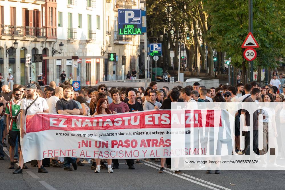 Bilbao Holds Rally in Support of the People of Ceuta: Dozens of people gathered at a rally in solidarity with Ceuta on September 2, 2026, in Bilbao, Vizcaya, Basque Country, Spain. Coinciding with Ceuta Day, more than 260 Spanish municipalities have been called upon to show their support for the people of Ceuta in the face of the migration crisis caused by the arrival of more than 70,000 migrants across the border with Morocco. The demonstrations are part of the For Ceuta initiative, backed by the Spanish Federation of Municipalities and Provinces (FEMP). SEPTEMBER 2, 2026 CEUTA DAY PROTEST RALLY MIGRANTS IMMIGRANTS FEMP SUPPORT SOLIDARITY MIGRATION CRISIS CRISIS HUMANITARIAN CRISIS Bilbao, Biscay, Basque Country Bilbao, Biscay, Basque C