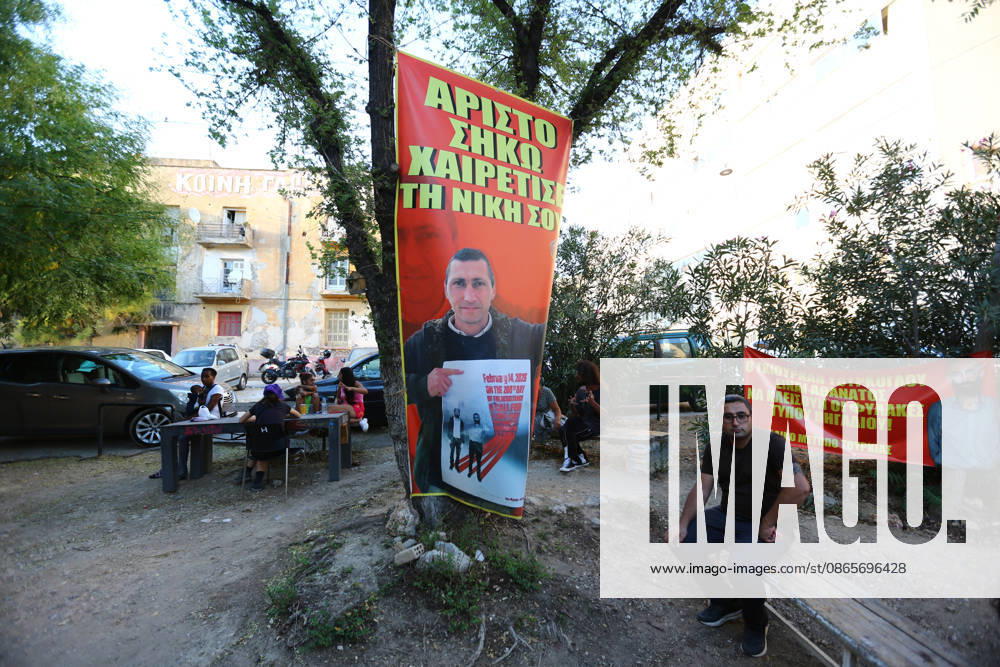 Supporters gather at the Prosfygika housing complex in Athens ahead of the return of Aristotelis Chantzis following his release from Evangelismos Hospital. Athens Greece - ZUMAx103 20260902_zip_x103_003