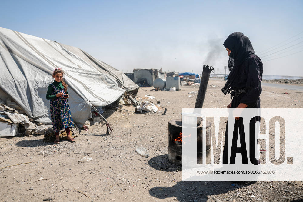 Displaced Syrians endure harsh conditions in Raqqa camps RAQQA, SYRIA - SEPTEMBER 3: Thousands of people forcibly displaced from various regions of Syria due to attacks by the ousted Assad regime and the terrorist group Daesh (ISIS) continue to live under severe conditions in camps across Raqqa province, Syria on September 3, 2026. Around 10,000 displaced individuals who fled the violence and settled in the Sehla al-Banat and Yunani camps are struggling to survive in makeshift tents lacking basic essential services Abdulrhman El Ali Anadolu Raqqa Syria. Editorial use only. Please get in touch for any other usage.